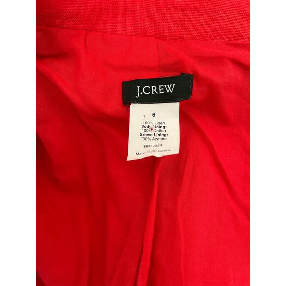 J. CREW | Women's 100% Linen 3/4 Sleeve Lined Blazer w/ Pockets | Size 6 - Picture 6 of 6